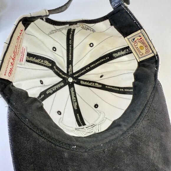 Mitchell & Ness Chicago Bulls Hat Pinstripe Croc Brim Hardwood Classics - Picture 6 of 11